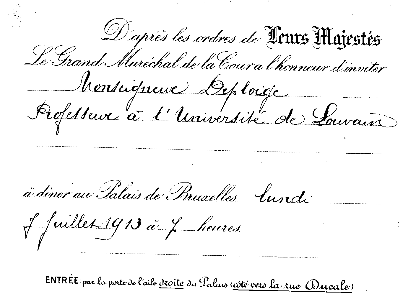 Uitnodiging paleis